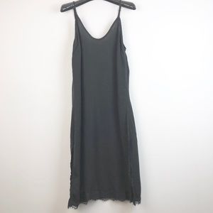 Black lace slip dress